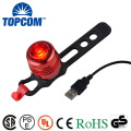 Aluminium Red Strobe Light auf Bike USB wiederaufladbare Heckleuchte